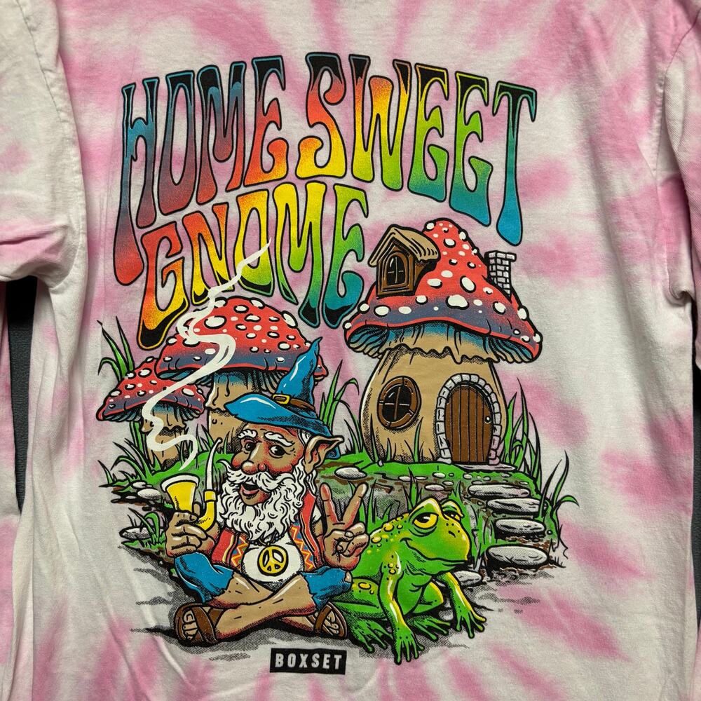 Boxset Tie Dye Gnome Frog Long Sleeve Shirt Medium Psychedelic Graphic Psilly
